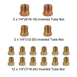 MuHize 1/4 Brake Line - Upgraded 25 Ft. Brake Line Kit(2025 New), 1/4 Flexible Copper Coated Brake Line Tube Roll(Includes 16 Inverted Flare Fittings)