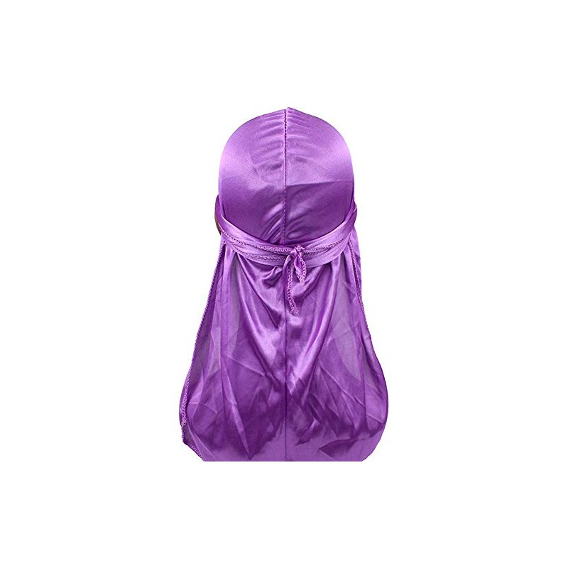 Men Silk Durag Long Straps Bandanas for Men Headwear Waves