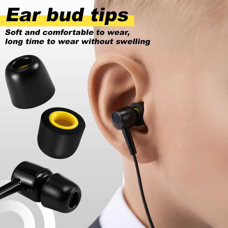 TrelaCo 20 Pairs Memory Foam Ear Tips Replacement Earbud Tips