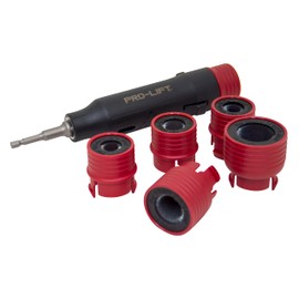 Pro-Lift 7-Piece Automotive Wheel Stud Cleaner Tool Set for Removing Rust and Debris, Includes 1/2-inch Drive Adapter and 6 Brushes to Allow for Use with Drills and Pneumatic Tools