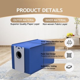 12 Pack Replacement Dust Bags Compatible With bObsweep UltraVision Self-emptying Robot Vacuum Cleaner,Disposable Dust Bag