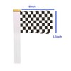 25 Packs Small Checkered Flags on Handheld Stick，Miniature Black and