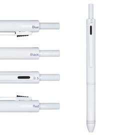 HeTaoCat 4-in-1 Multicolor Writing Set, 0.5mm Mechanical PencilMetal Cased Multifunction Pen (White)