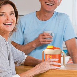 Senior Drinking Cup with Straw | Feeding Cup for Elderly 300 ML | Spill-Proof Cup with Handles for Elderly Senior Care Cup for Patients, Pregnant, Disabled