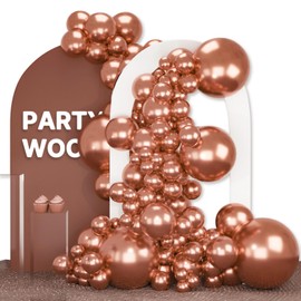 PartyWoo Rose Gold Balloons 140 pcs Different Sizes of 18 12 10 5 Inch Gold Balloon Arch Kit Garland for Birthday Graduation Bachelorette Bridal Shower Wedding Party Decorations Rose Gold-G107