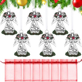 Lyrow 6 Pcs Christmas Friendship Gifts Angel Inspirational Charms Gifts Your Friendship Means The Most to Me Ornaments with Red Festive Bags for Christmas Tree Jewelry Making Decor Women