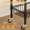 Rolling Kitchen Storage Cart, 3-Tier Storage Rack on Caster Wheels