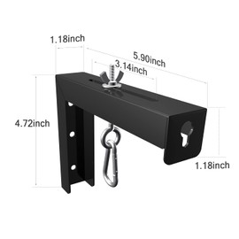 Universal Projector Screen Wall Mounted, 1 Pair Projector Screen Stand, Projector Screen Hanging Mount L-Brackets, 3.15 Inch Adjustable Projector Screen Mounting Hook Kit, Hold up to 66 lbs, Black