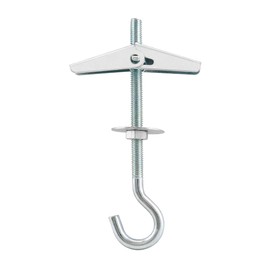QWORK Ceiling Hooks Spring Toggle Wing Bolts - M5x90mm, 12 Piece Carbon Steel Hook for Hanging Plants Fixed Anchor Hooks for plasterboard Ceilings
