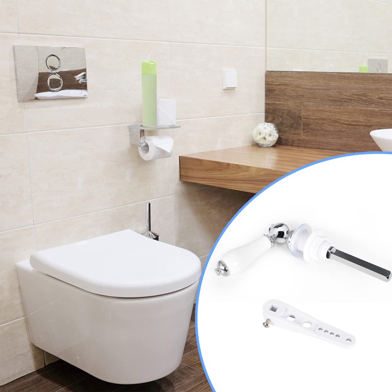 Colexy Toilet Handle Replacement Cistern Lever, Ceramic Toilet Flush Lever
