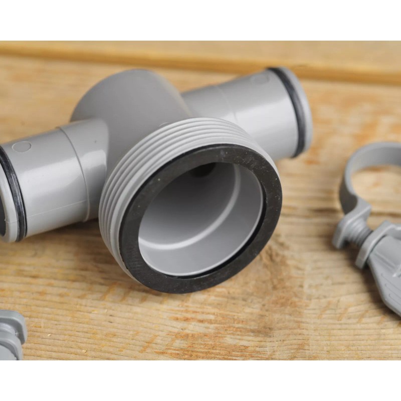 Bestway Pool T-Joint Pump Hose Connector with Hose Clamps