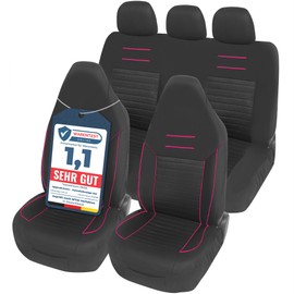 Upgrade4cars Car Seat Cover Set for Pilot Seats, Car Seat Cover Complete Set in Pink, Universal Car Seat Covers with Integrated Headrest, Car Accessories, Interior Decoration