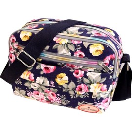 Plus Nao Plus Nao Women's Shoulder Bag, Canvas, Elegant, Floral Pattern, Mini, Smaller, Crossbody Bag, Bag, Storage for Small Items, navy