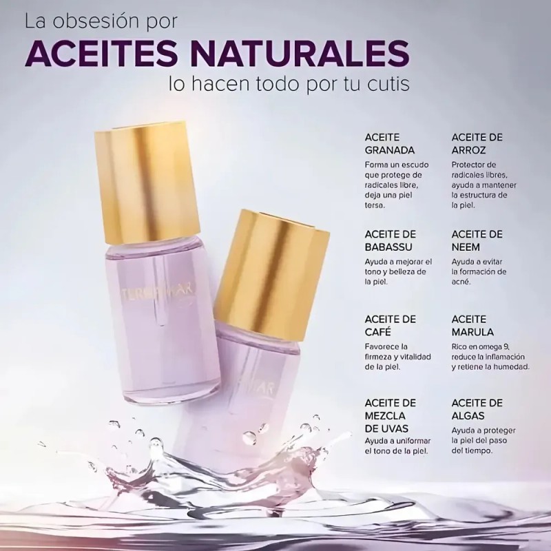 Terramar Óleo Facial Antiedad Hidratante Rostro Cuello Día Noche 30mL