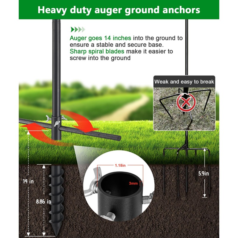 Heavy Duty Bird Feeder Pole - 60 Inch Adjustable Bird