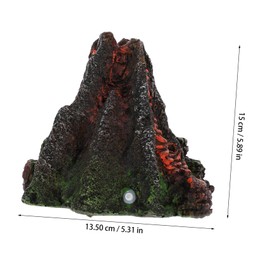 Kisangel 1Pc Pneumatic Volcano Decoration for Fish Tank Resin Aquarium Adornment Underwater Decor for Beautiful Aquatic Landscapes and Easy to Clean