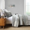 PANGUSHAN Quilt Set King Size,100% Cotton Quilt Bedspread Bedding Set,Grey(Gray)/Cream/Khaki