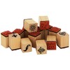Rico Design Holzstempel-Set Ornamente & Blumen Natur