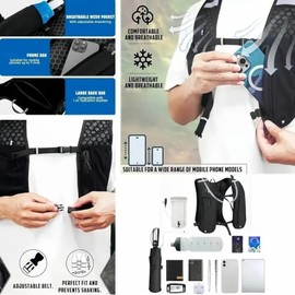 Running Hydration Vest for Women and Men, Water-Resistant, Breathable, Backpack for Runs,