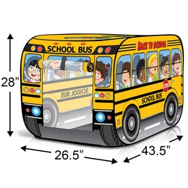 ArtCreativity Yellow Pop Up School Bus Tent with Carry Bag - Indoor Playhouse with 2 Openings, Pop Up Bus Toy Play Tent - Compact Storage - 43.5 x 28 x 26.5 Inches