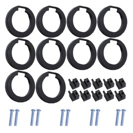 ONEBO 10 Pcs Black Movable Round Cabinet Handles,Drawer Wardrobe Handles,Cabinet Pull Handles with Screws,for Cupboard Wardrobe Dressers Home Kitchen Bedroom(Inner Diameter 2.5cm)