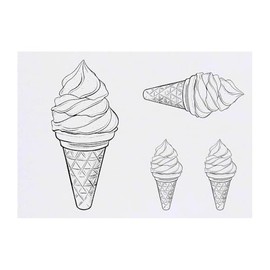 4 x 'Soft Serve Ice Cream' Temporary Tattoos - Water Resistant, Skin-Safe, Non-Toxic Transfers, Mixed Sizes (TO00083476)