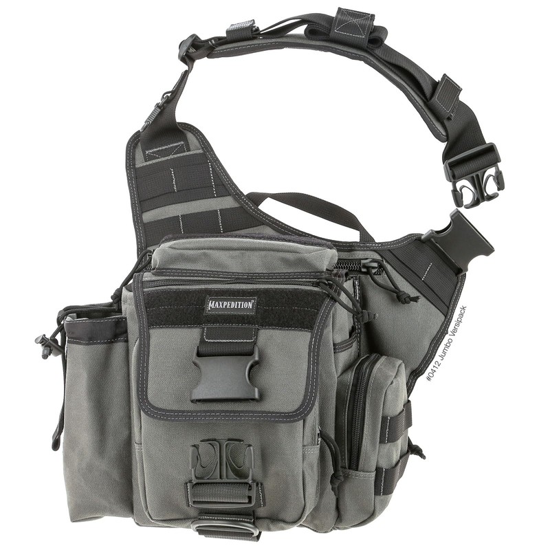 MAXPEDITION Jumbo Versipack (Wolf Gray) 7.4L Tactical Sling Bag, Concealed
