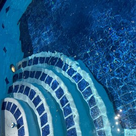 20 PCS Porcelain Swimming Pool Waterline Tile, 6" x 6" Blue Glazed Tile for Pool Floor Kitchen Backsplash Bathroom (5 Sq.Ft)