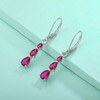 Starchenie Teardrop Dangle Earrings Sterling Silver Leverback Ruby Jewelry