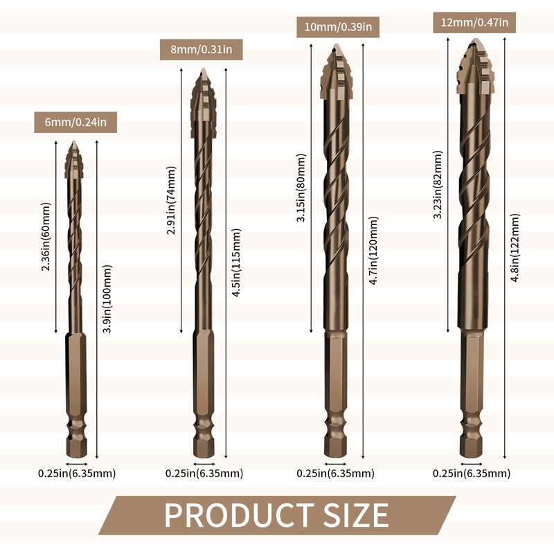 4 Pcs Sawtooth Eccentric Drill Bit Set, VEINARDYL High-Strength Heavy