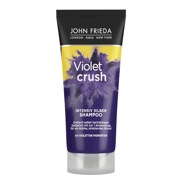 John Frieda Violet Crush Intensive Shampoo - Volume: 75 ml - Travel Size - Ideal for Testing or Travelling - Anti-Yellow Tint - For Blonde Hair