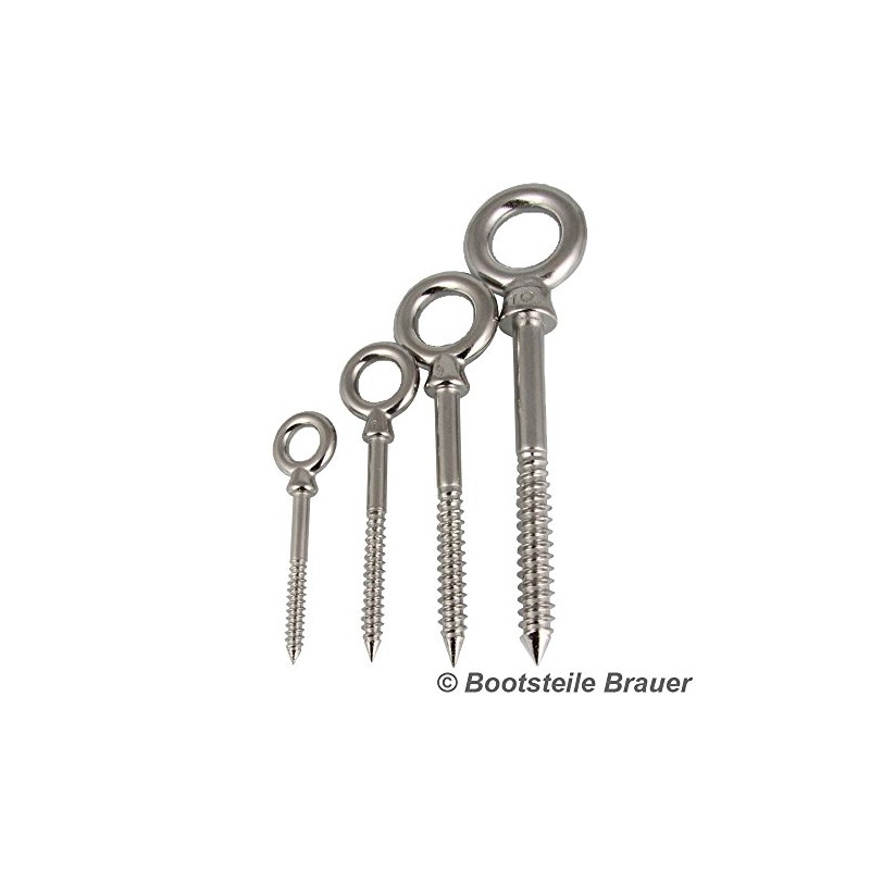 BOOTSTEILE BRAUER Eye Bolts with Wood Thread 8 x 80