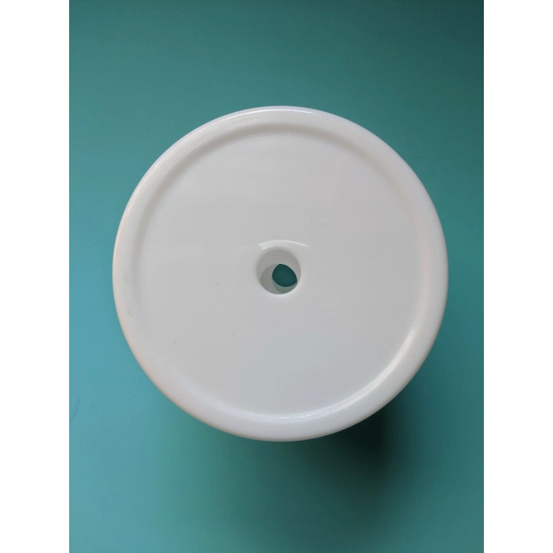 White Ribbed Mason Jar Lids w/ Straw Hole Set of
