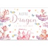Balterever Dragon Baby Shower Backdrop for Girls 3 * 5ft