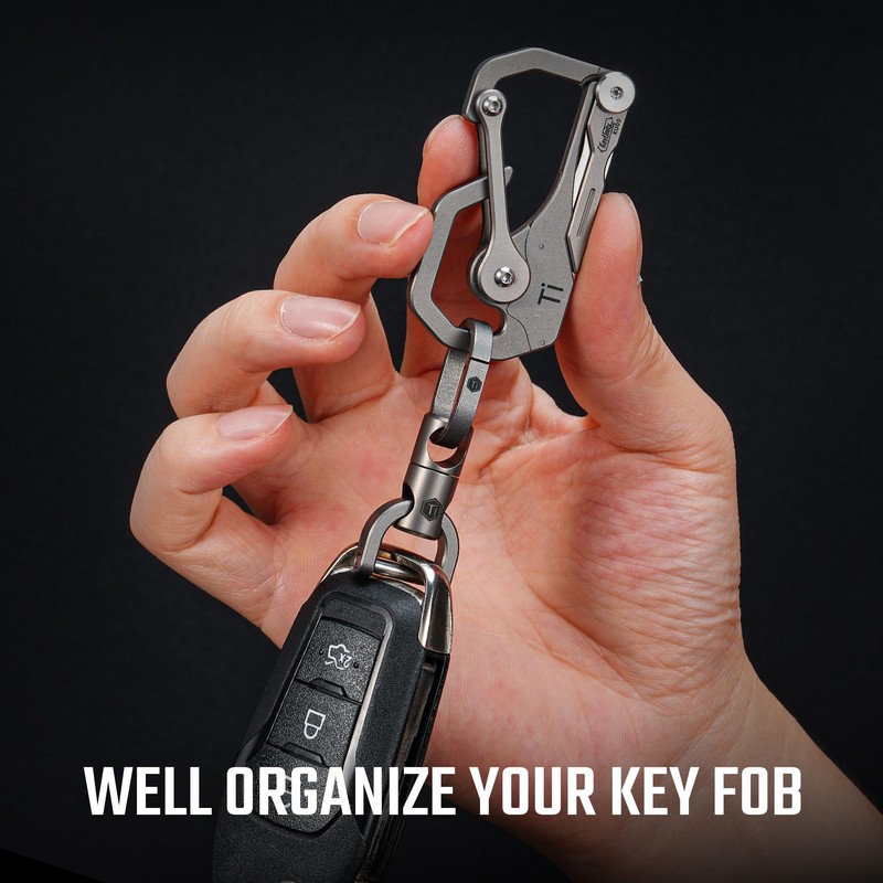 KeyUnity KM13 Rotating Key Ring with D-Ring Key Shackle, Key