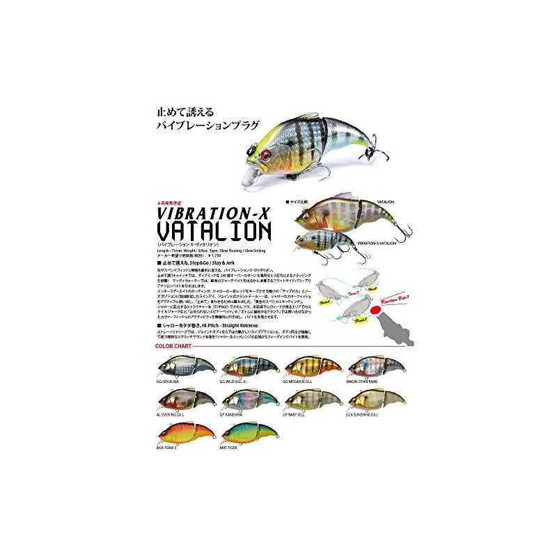 Megabass 37839 VIBRATION-X VATALION (SF) (Vibration X Vitalion Slow Floating)