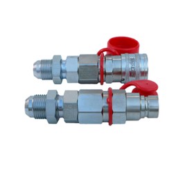 TL28#12 JIC Thread Flat Face High Flow Quick Connect Hydraulic Coupler Bulkhead 5/8" body size mount directly on Bobcat Skid Steer Loaders w/Dust Caps