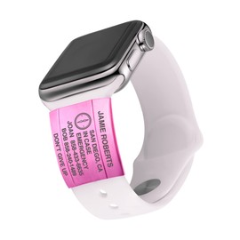 Divoti Alert ID Tag for App Watches All Series - PVD Pink/ICON with Text