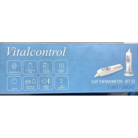 VitalControl SFT53: Ear Thermometer w/ Interchangeabl