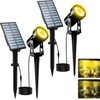 T-SUNUS Solar Landscape Spotlights 2 Pack Warm White, IP65 Waterproof