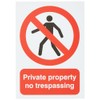 Signs & Labels FPH05551R Sign Board, Private Property No Trespassing