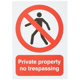 Signs & Labels FPH05551R Sign Board, Private Property No Trespassing