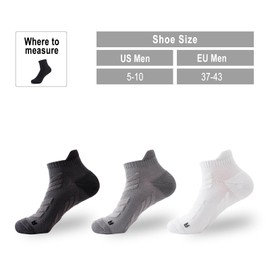 BAYKUORA 100% Cotton Socks for Mens,Low Cut Thicker Casual Ankle Socks,Athletic Towel Sock with Cushion,Black,4 Pairs