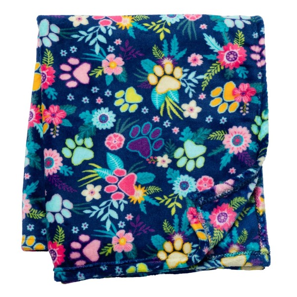 Pet Dog Cat Blanket Ultra Soft Cozy Fleece Paw Print