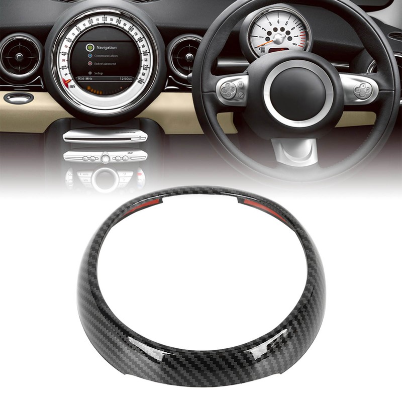 Car Dashboard Cover Edge Trim Decoration Ring Carbon Fibre Style