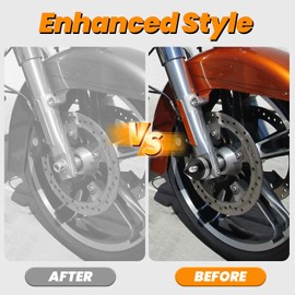 AEEAST Black Axle Caps, Front Alxe Nut Covers, Alxe Nut Caps CNC Cut Compatible for Harley Davidson Sportster Dyna Softail Street Tri Glide Road King Electra Fat Boy