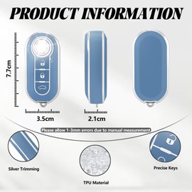 TOOMUME Key Cover, Car Key Case Fits Fiat 500 Punto Bravo Brava Panda Abarth Doblo Ducato Idea Ulysse MPV Lancia Ypslon Delta Musa, Key Cover Protection Key Case - Flip Key