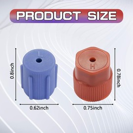 MLAHUIER 10PCS R134a Air Conditioning AC System Charging Port Caps, 13mm and 16mm High and Low Side A/C Cap for Car Air-conditioning Replacement and Maintenance(5Red High & 5Blue Low)