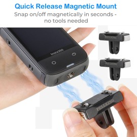 PellKing 4-in-1 Magnetic Quick Release Mount Kit for Insta360 X5,Including Chest Strap Head Strap Wrist and Backpack Clip, 360°Rotating Adapter J Hook Clip Mount for Insta360 One X5 Camera and GoPro