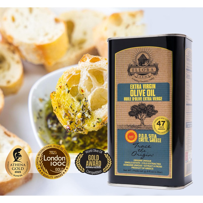 Ellora Farms, Greek Extra Virgin Olive Oil, Certified PDO SITIA,